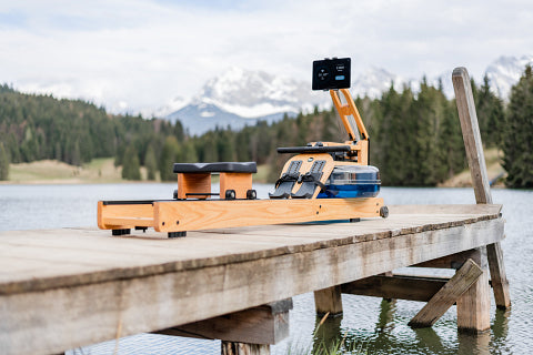 Wooden Water Rower. Luxury Fitness Equipment. Singapore lifestyle.