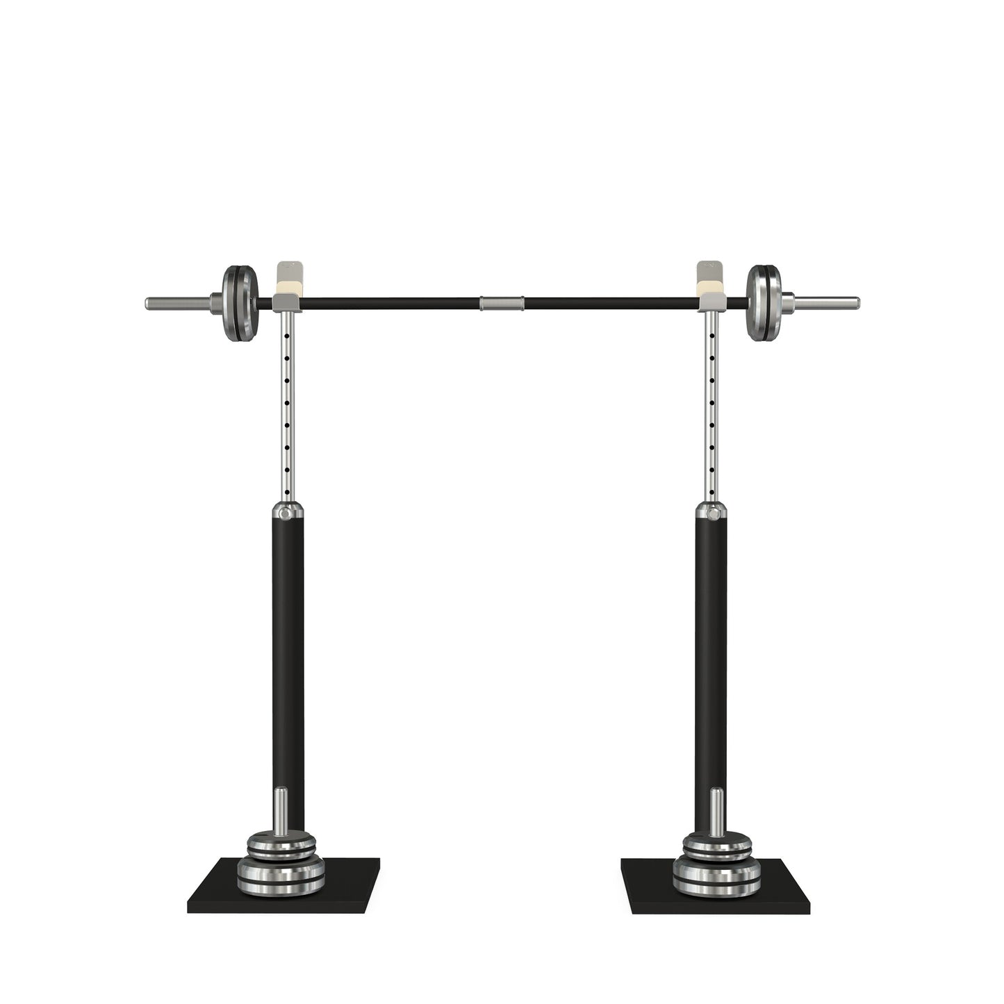 Luxury gym equipment, premium bench press rack and barbell made with stainless steel and natural black ash wood. PENT. BYSTRA - Luxury Bench Press Set