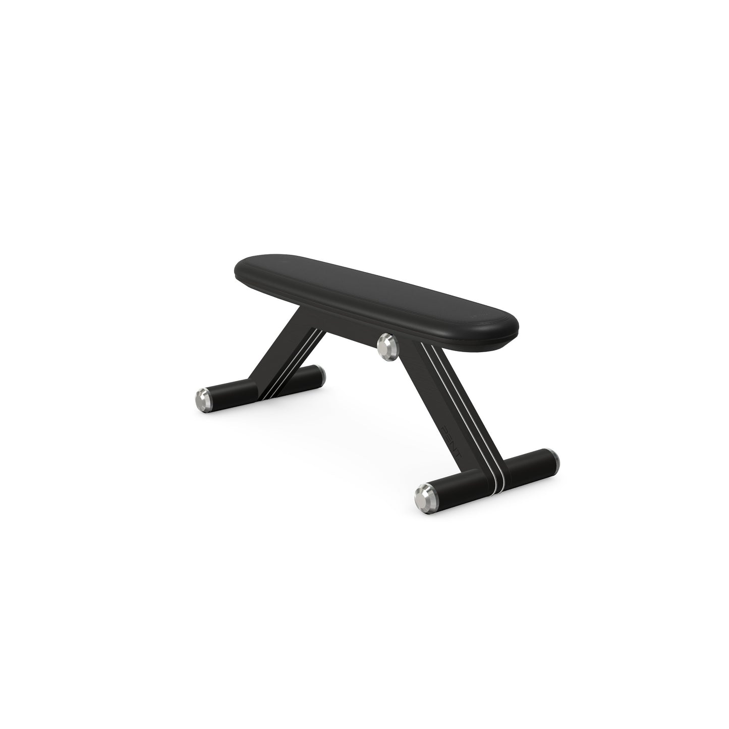 Luxury home gym equipment, exercise bench handcrafted with stainless steel, premium Italian black leather and natural black ash wood. PENT. BANKA - Luxury Exercise Bench