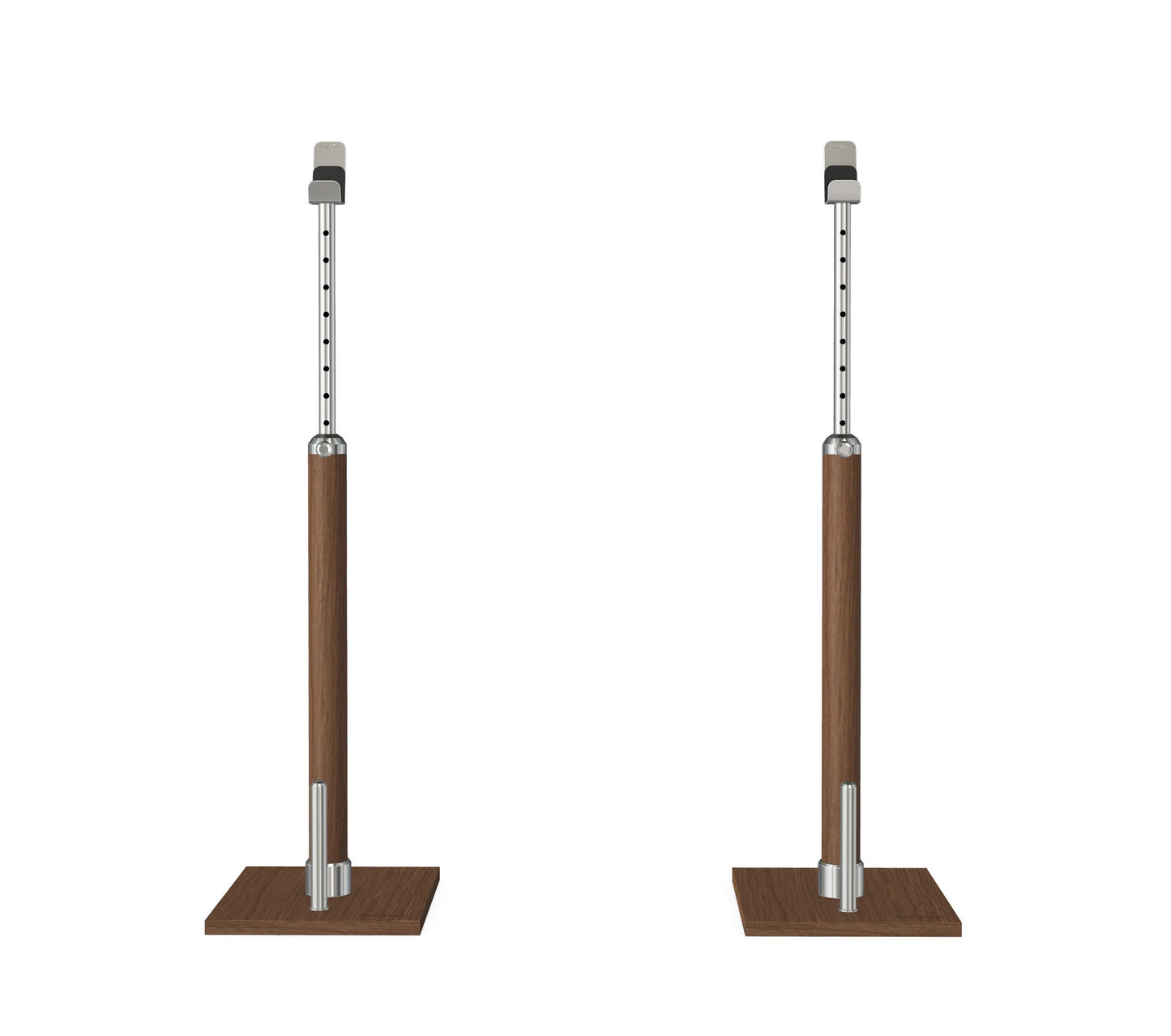Luxury gym equipment, premium bench press rack made with stainless steel and natural walnut stained ash wood. PENT. BYSTRA - Luxury Bench Press Set