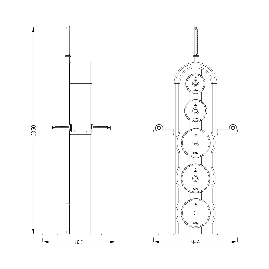 NOHRD Weight Plates - Barbell & Dumbbells Tower