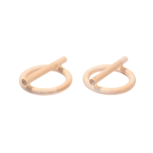 Kenko Push-Up Bars solid wood version, Maple finish on white background