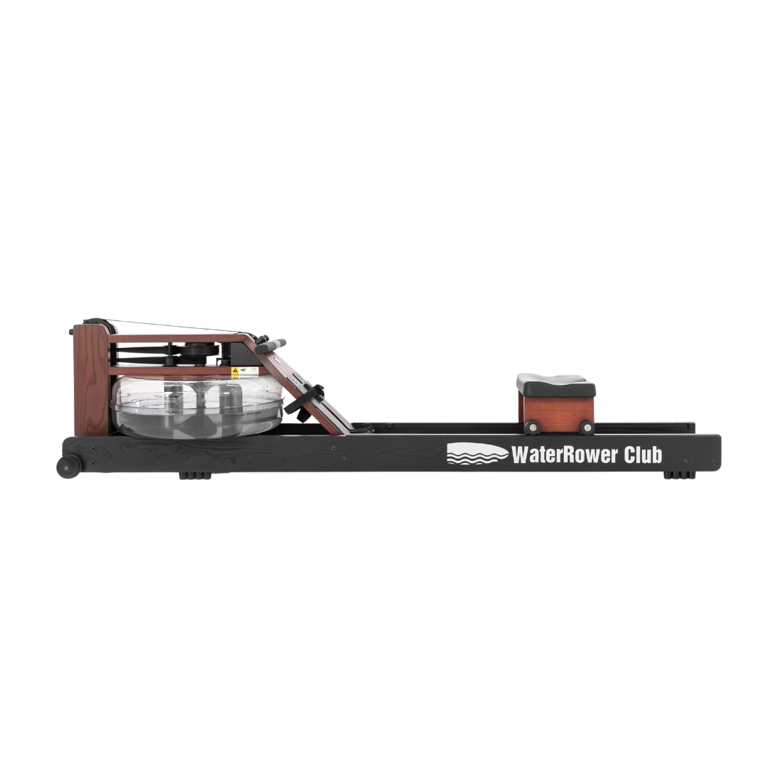 A luxurious home gym equipment, rowing machine with water resistance, made with high quality wood in club wood finish. NOHRD Water Rower S4 - Rowing Machine