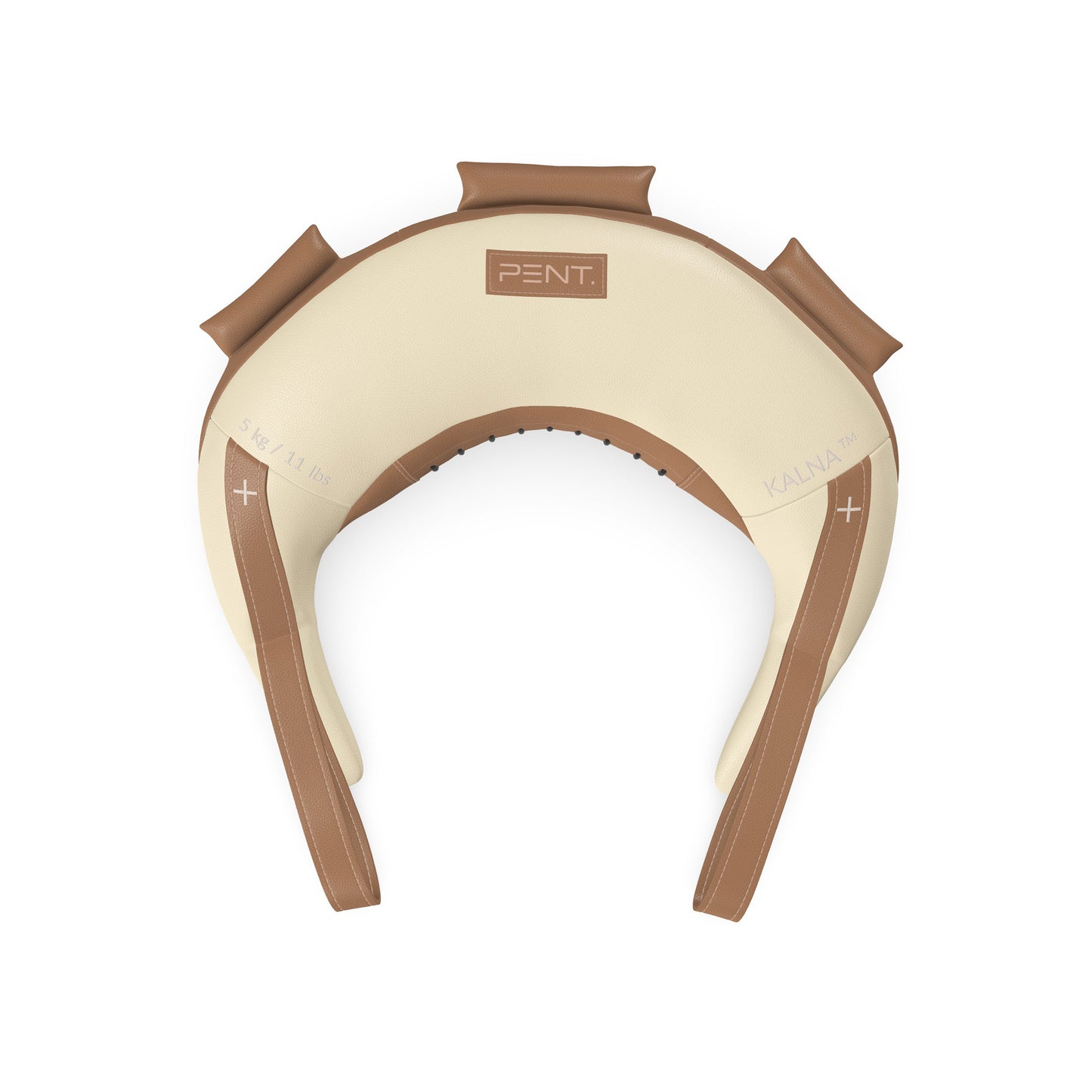 Luxury fitness equipment, handcrafted with luxurious Italian leather, filled with leather scraps and sand. Base leather in beige, accent leather in brown color. PENT. KALNA - Luxury Bulgarian Bag