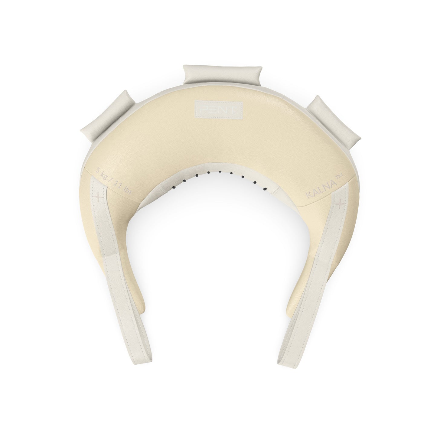 Luxury fitness equipment, handcrafted with luxurious Italian leather, filled with leather scraps and sand. Base leather in beige, accent leather in white color. PENT. KALNA - Luxury Bulgarian Bag