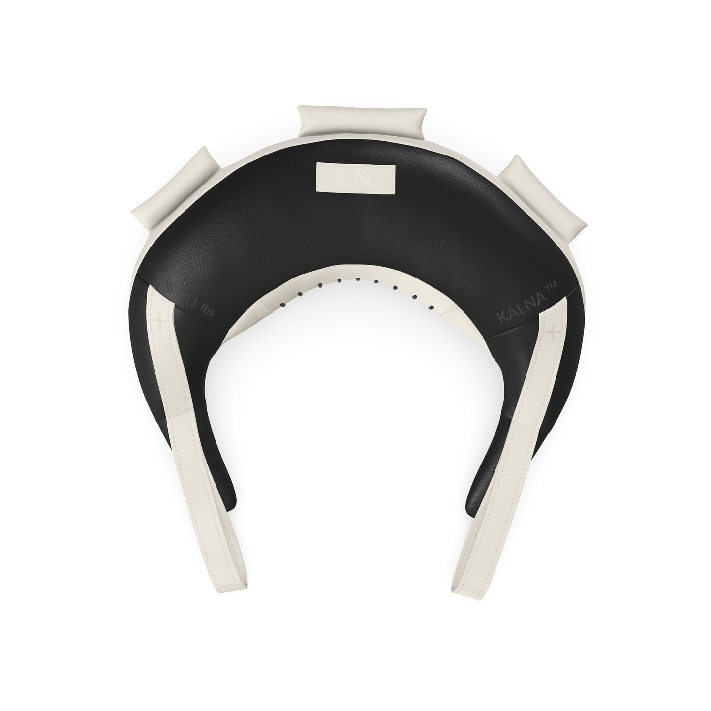 Luxury fitness equipment, handcrafted with luxurious Italian leather, filled with leather scraps and sand. Base leather in black, accent leather in white color. PENT. KALNA - Luxury Bulgarian Bag