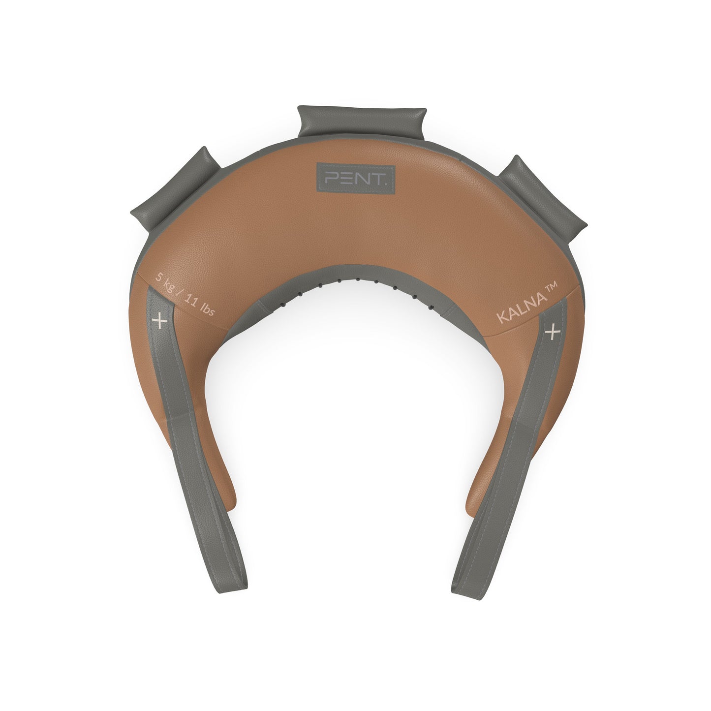 Luxury fitness equipment, handcrafted with luxurious Italian leather, filled with leather scraps and sand. Base leather in brown, accent leather in grey color. PENT. KALNA - Luxury Bulgarian Bag