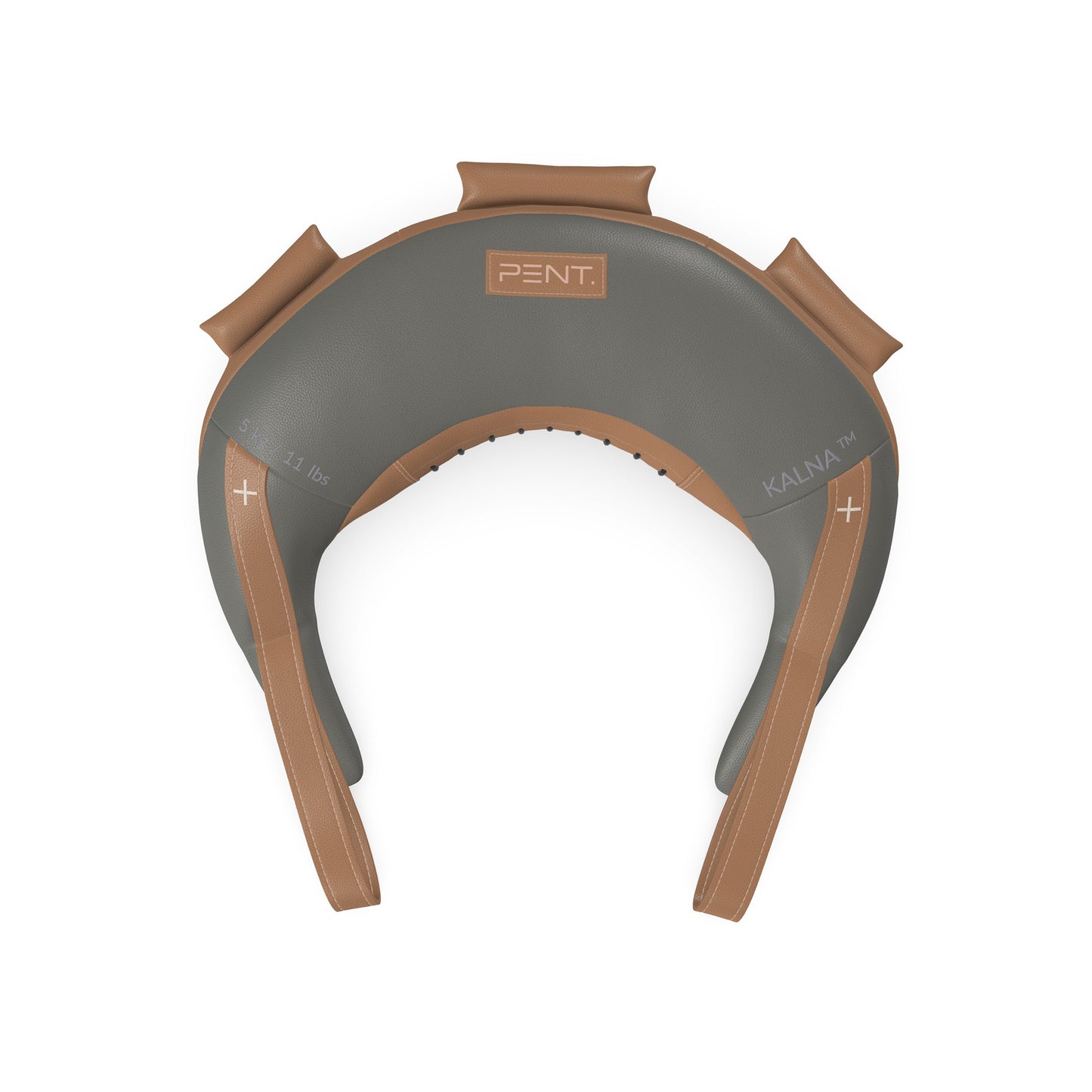 Luxury fitness equipment, handcrafted with luxurious Italian leather, filled with leather scraps and sand. Base leather in grey, accent leather in brown color. PENT. KALNA - Luxury Bulgarian Bag