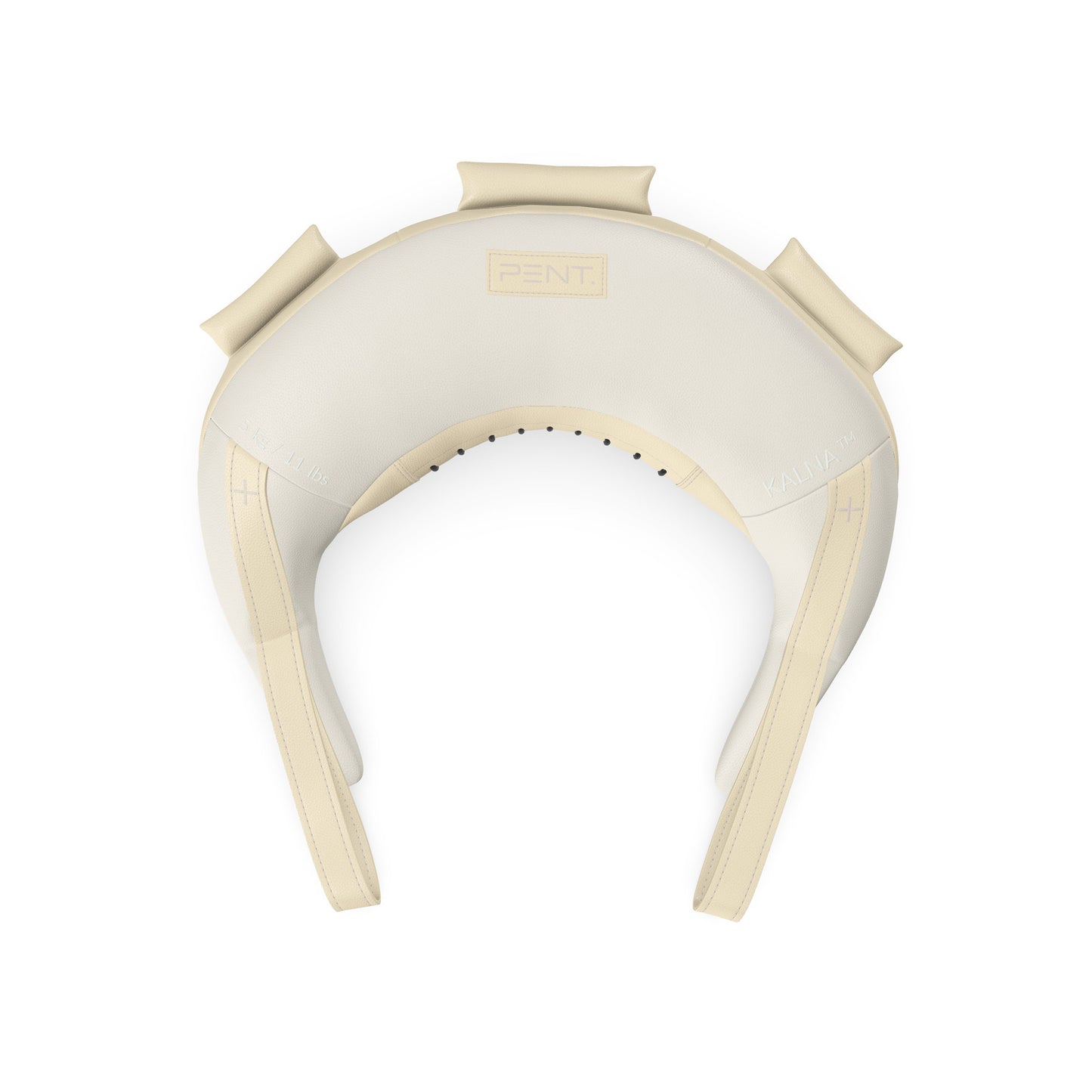 Luxury fitness equipment, handcrafted with luxurious Italian leather, filled with leather scraps and sand. Base leather in white, accent leather in beige color. PENT. KALNA - Luxury Bulgarian Bag