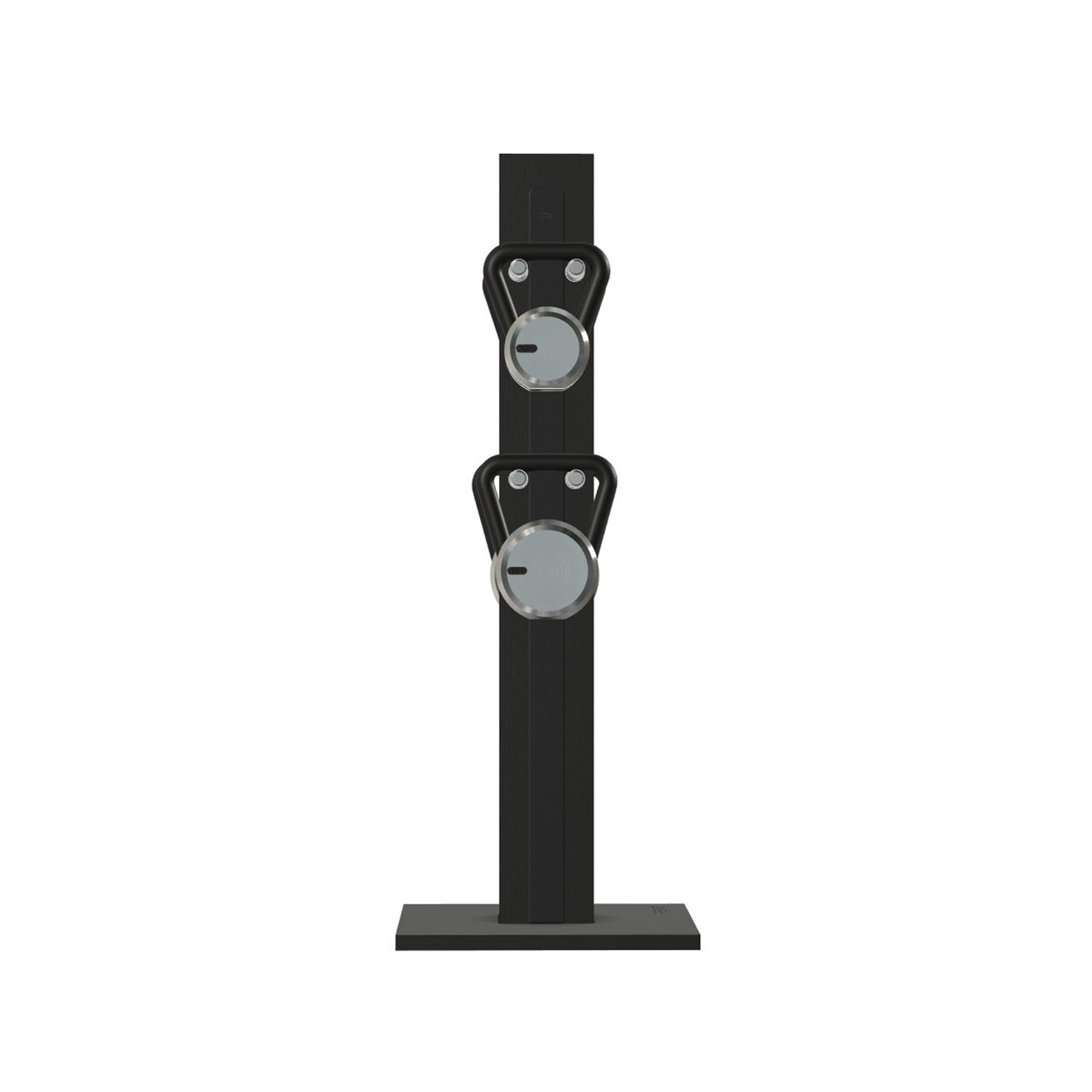 Luxury fitness equipment, 4 luxury kettlebells on vertical wooden stand, handcrafted with stainless steel, premium Italian black leather and black ash wood. PENT. LOVA Set (2)