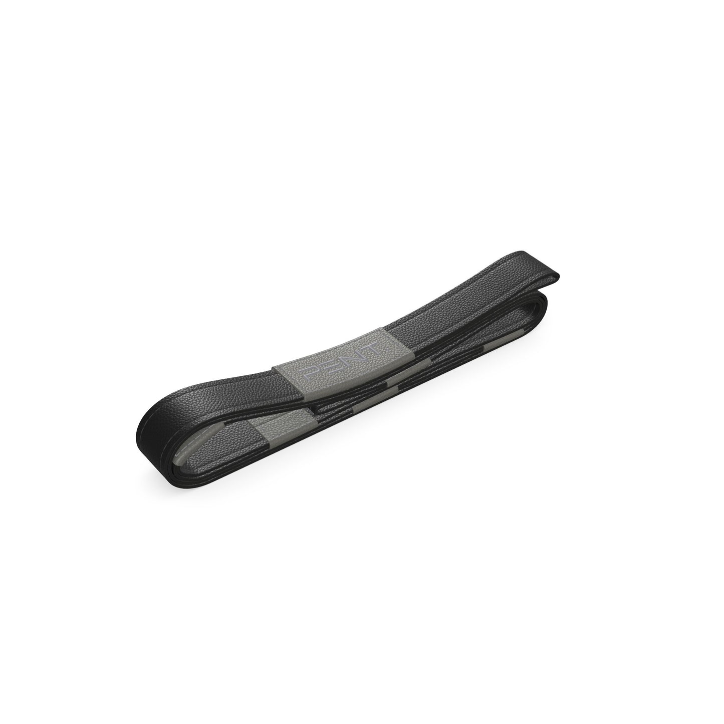 Luxury yoga equipment, handmade yoga strap with luxurious natural Italian leather. Customize in black base leather and grey accent leather. PENT. PASA - Luxury Leather Yoga Strap