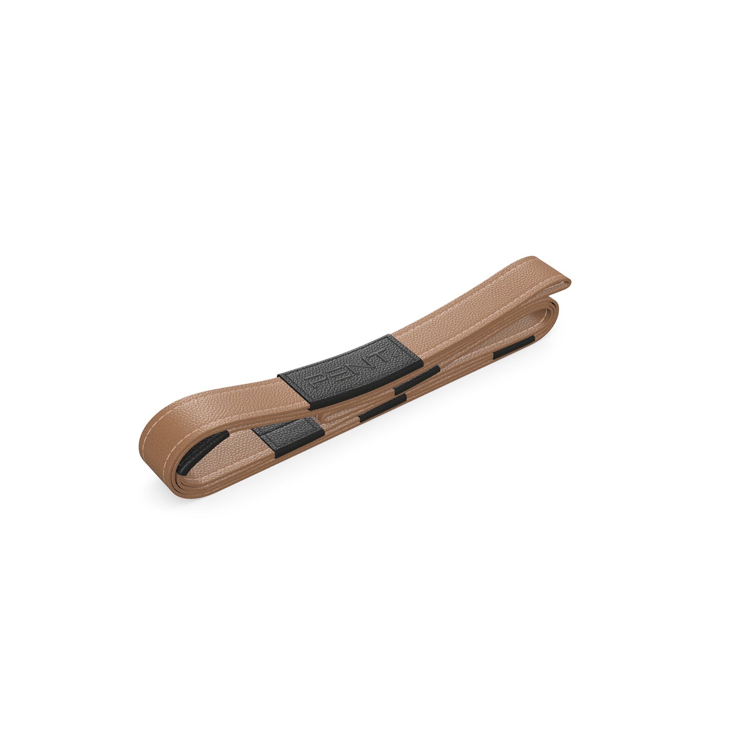 Luxury yoga equipment, handmade yoga strap with luxurious natural Italian leather. Customize in brown base leather and black accent leather. PENT. PASA - Luxury Leather Yoga Strap