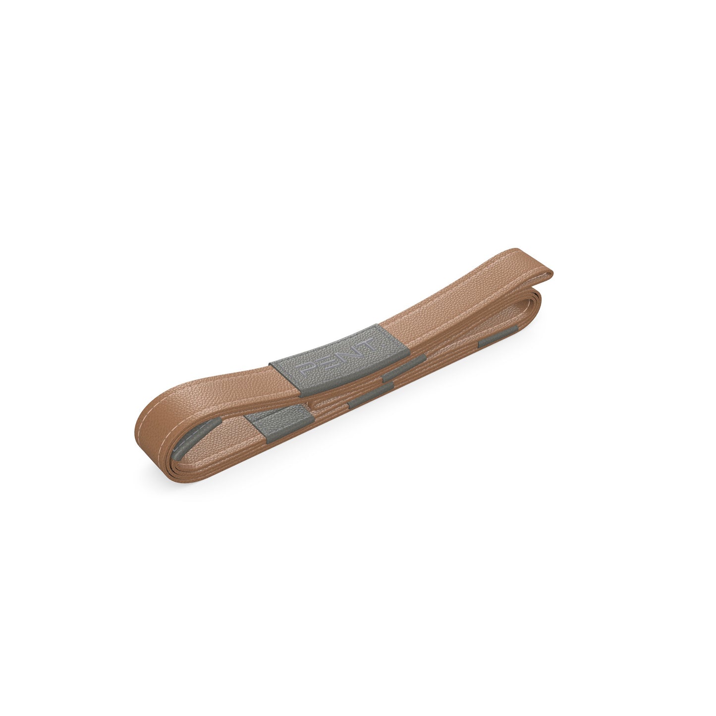 Luxury yoga equipment, handmade yoga strap with luxurious natural Italian leather. Customize in brown base leather and grey accent leather. PENT. PASA - Luxury Leather Yoga Strap