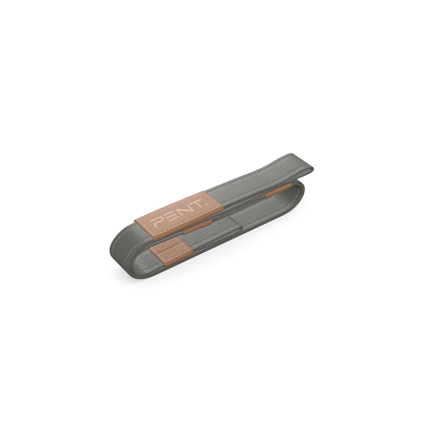 Luxury yoga equipment, handmade yoga strap with luxurious natural Italian leather. Customize in grey base leather and brown accent leather. PENT. PASA - Luxury Leather Yoga Strap