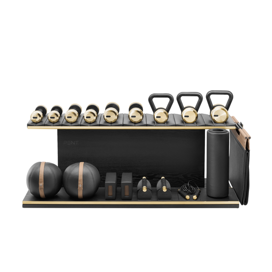 PENT. ANA - In Gold - Luxury Fitness Equipment on Wooden Stand
