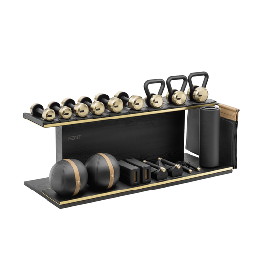 PENT. ANA - In Gold - Luxury Fitness Equipment on Wooden Stand