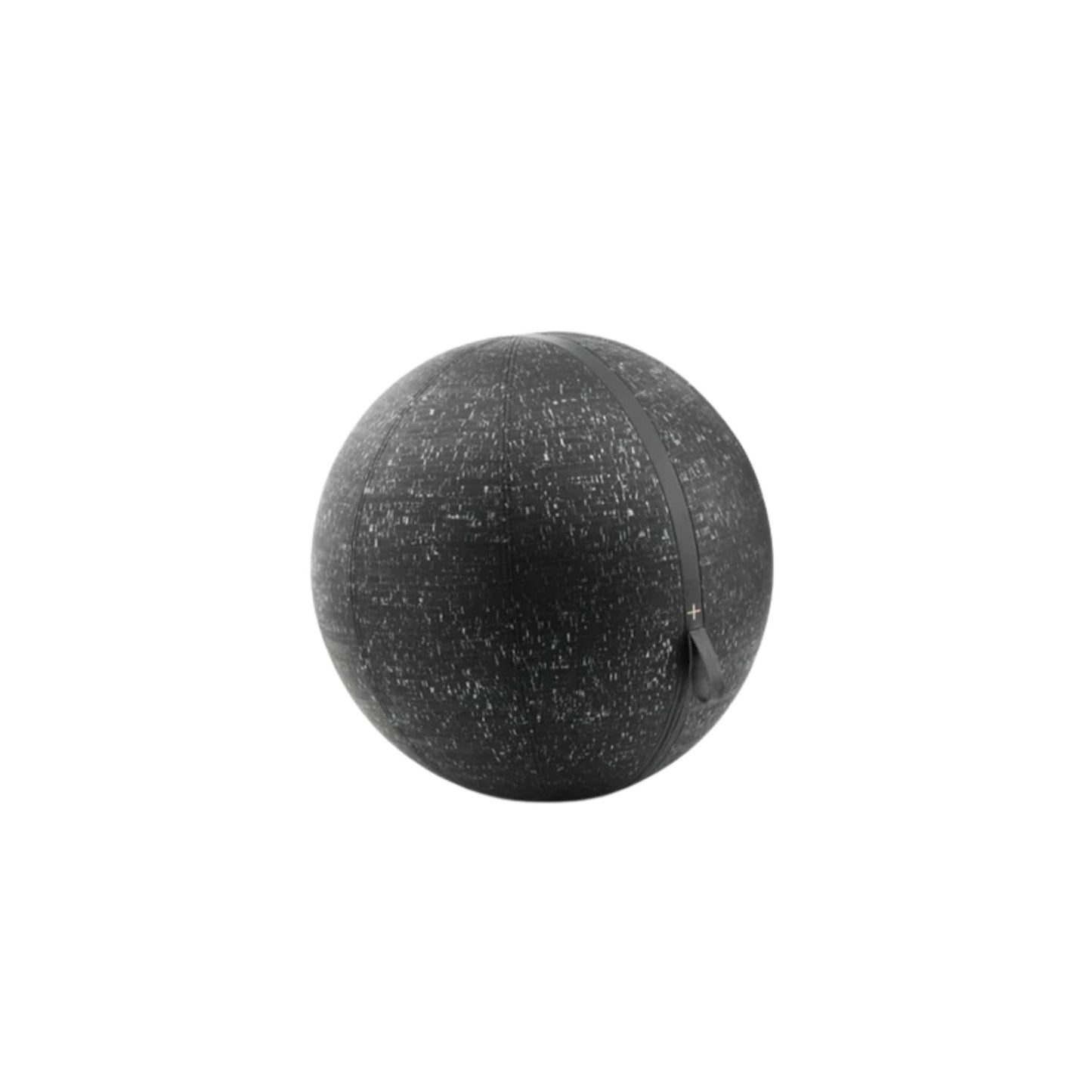 A sleek black fitness ball made with premium Italian leather and crafted from natural cork. PENT. MESNA CORK - Luxury Cork Fitness Ball