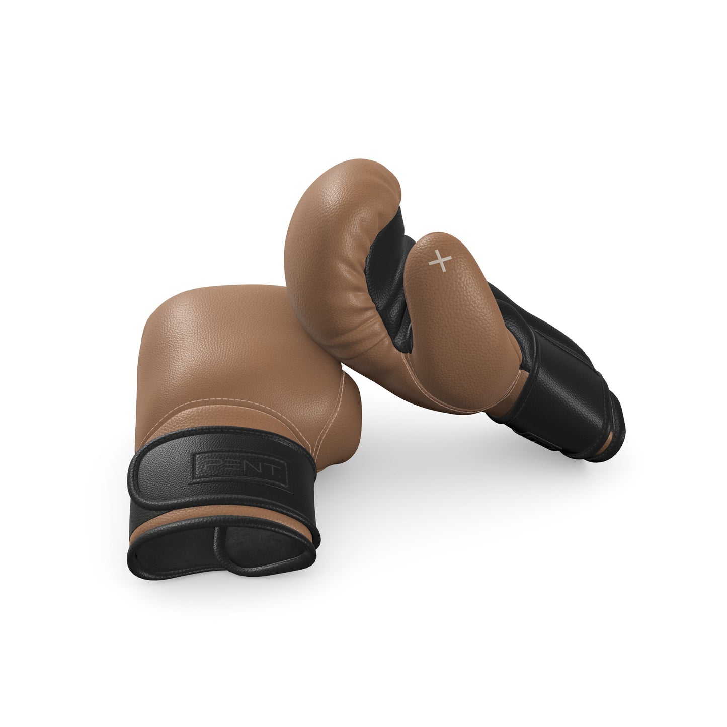 Luxury fitness equipment, handmade boxing gloves with premium Italian leather, base leather in brown and accent leather in black color. PENT. RAXA - Luxury Boxing Gloves