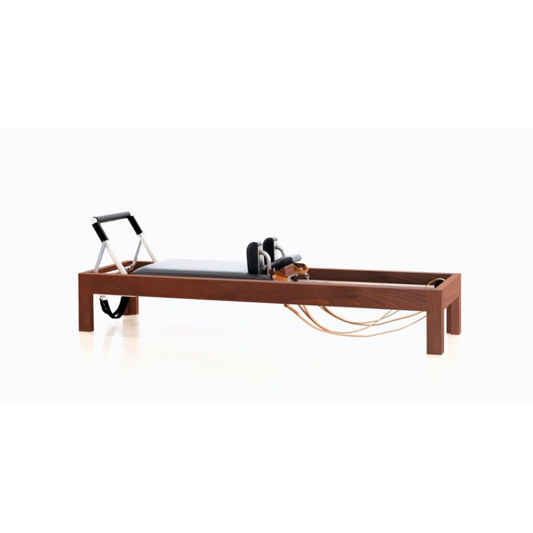 Luxury reformer combining club wood, birch, and precision craftsmanship.