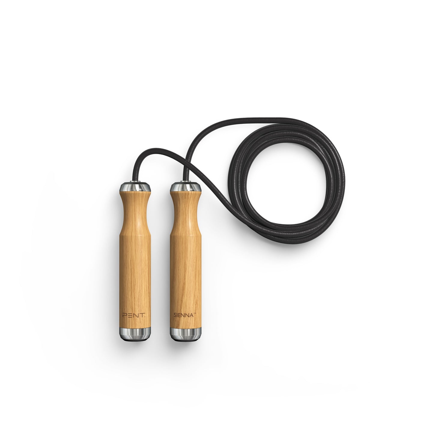 Luxury exercise equipment, luxurious skipping rope handcrafted from the finest natural wood, in solid oak wood finish. PENT. SIENNA - Luxury Skipping Rope