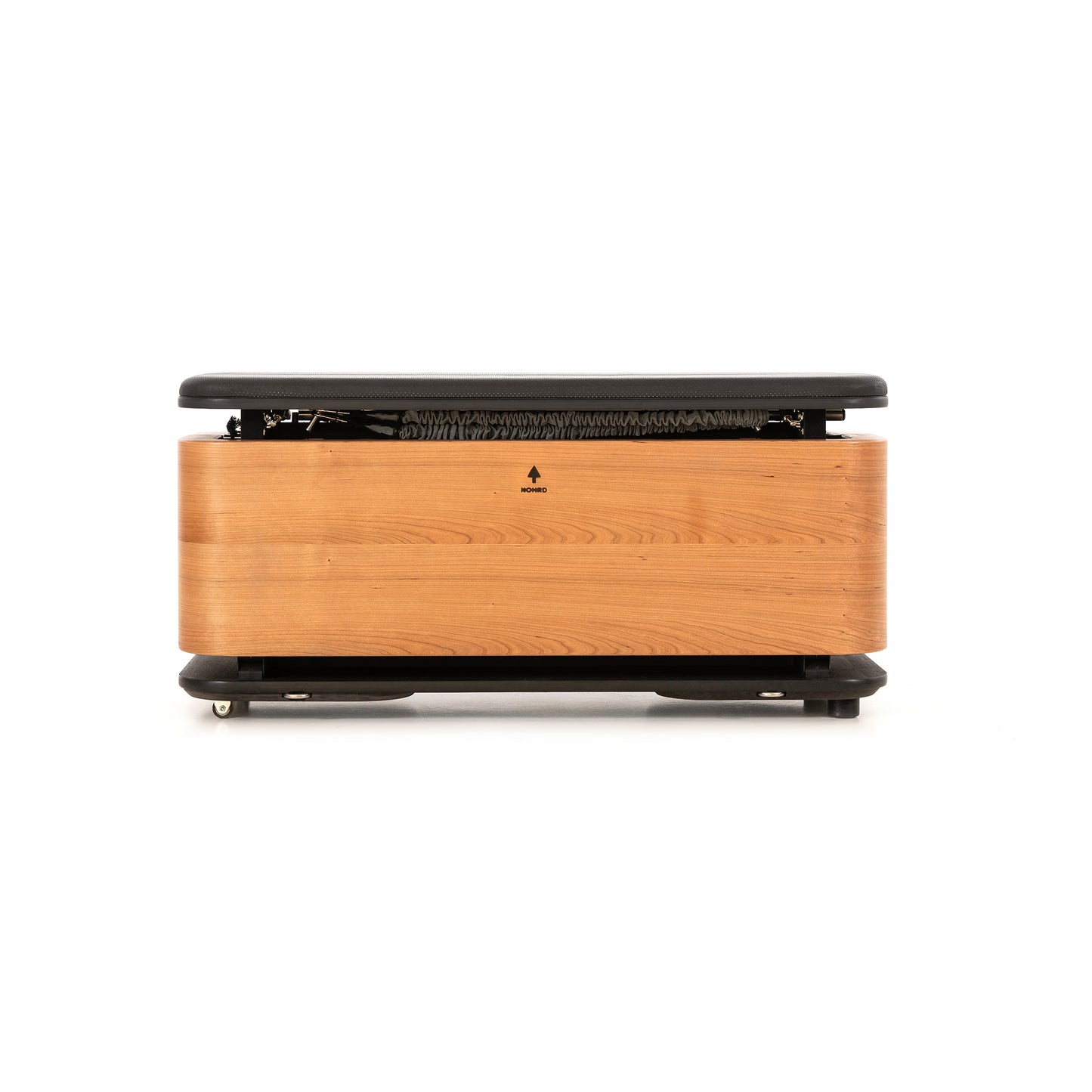 A luxury fitness equipment, Nohrd Stepbox - all in one fitness box made with cherry wood finishes.