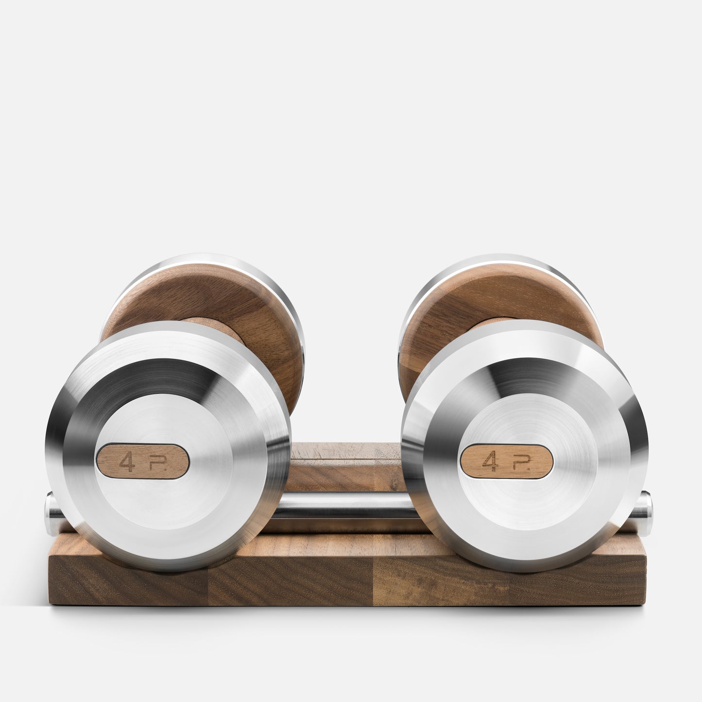 Luxury Fitness Equipment - Bespoke dumbbells. Wood and Stainless Steel. PENT COLMIA