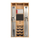 A luxurious home gym equipment, cable machine, cross country ski trainer, four pairs of swing weights, touchscreen tablet and shelves all in walnut wood finish. NOHRD Wall - The Modular Solution