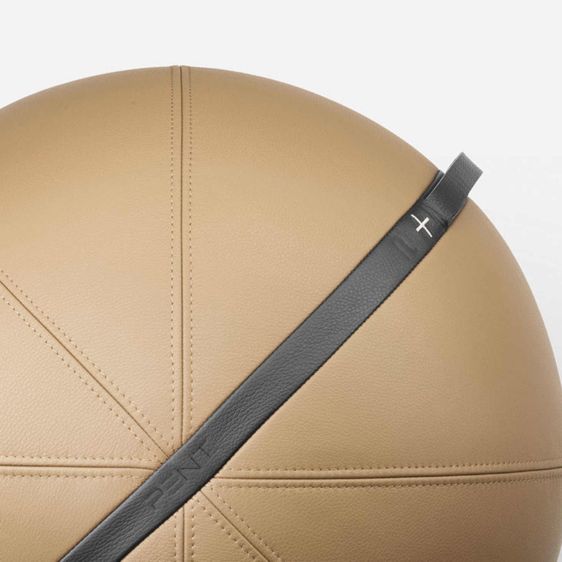 Close up view of the luxury fitness equipment, fitness ball wrapped in luxurious leather. In default color settings. PENT. MESNA