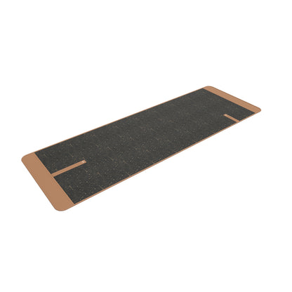 Luxurious handcrafted yoga and fitness mat in gold color, made from natural cork and premium Italian leather. PENT. ASA - Luxury Yoga & Fitness Mat