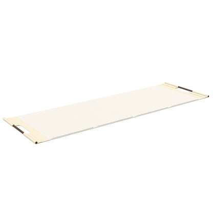 Luxurious fitness equipment, premium exercise mat handcrafted with natural wood and genuine Italian leather, customize in white base leather, beige accent leather and dark walnut wood. PENT. MATA