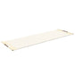 Luxurious fitness equipment, premium exercise mat handcrafted with natural wood and genuine Italian leather, customize in white base leather, beige accent leather and natural walnut wood. PENT. MATA