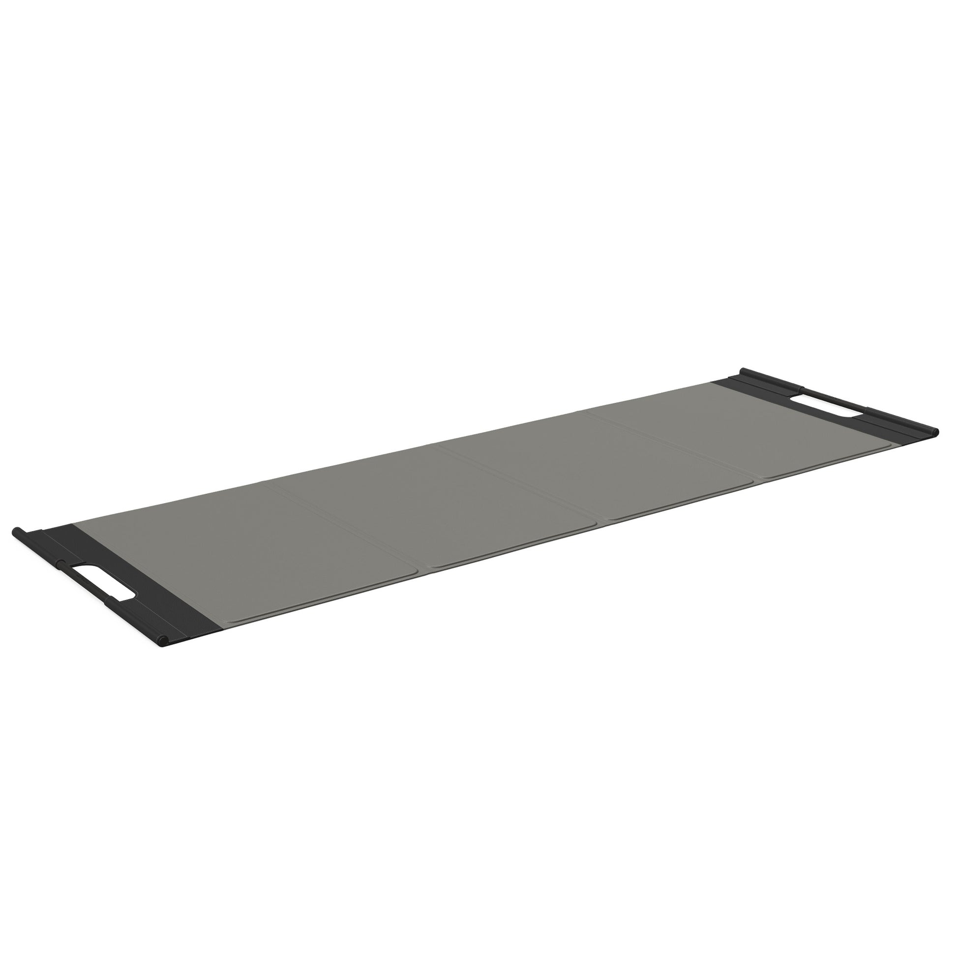 Luxurious fitness equipment, premium exercise mat handcrafted with natural wood and genuine Italian leather, customize in grey base leather, black accent leather and black ash wood. PENT. MATA
