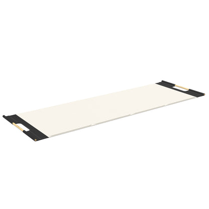 Luxurious fitness equipment, premium exercise mat handcrafted with natural wood and genuine Italian leather, customize in white base leather, black accent leather and natural ash wood. PENT. MATA