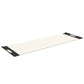 Luxurious fitness equipment, premium exercise mat handcrafted with natural wood and genuine Italian leather, customize in white base leather, black accent leather and dark walnut wood. PENT. MATA