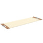 Luxurious fitness equipment, premium exercise mat handcrafted with natural wood and genuine Italian leather, customize in beige base leather, brown accent leather and black ash wood. PENT. MATA