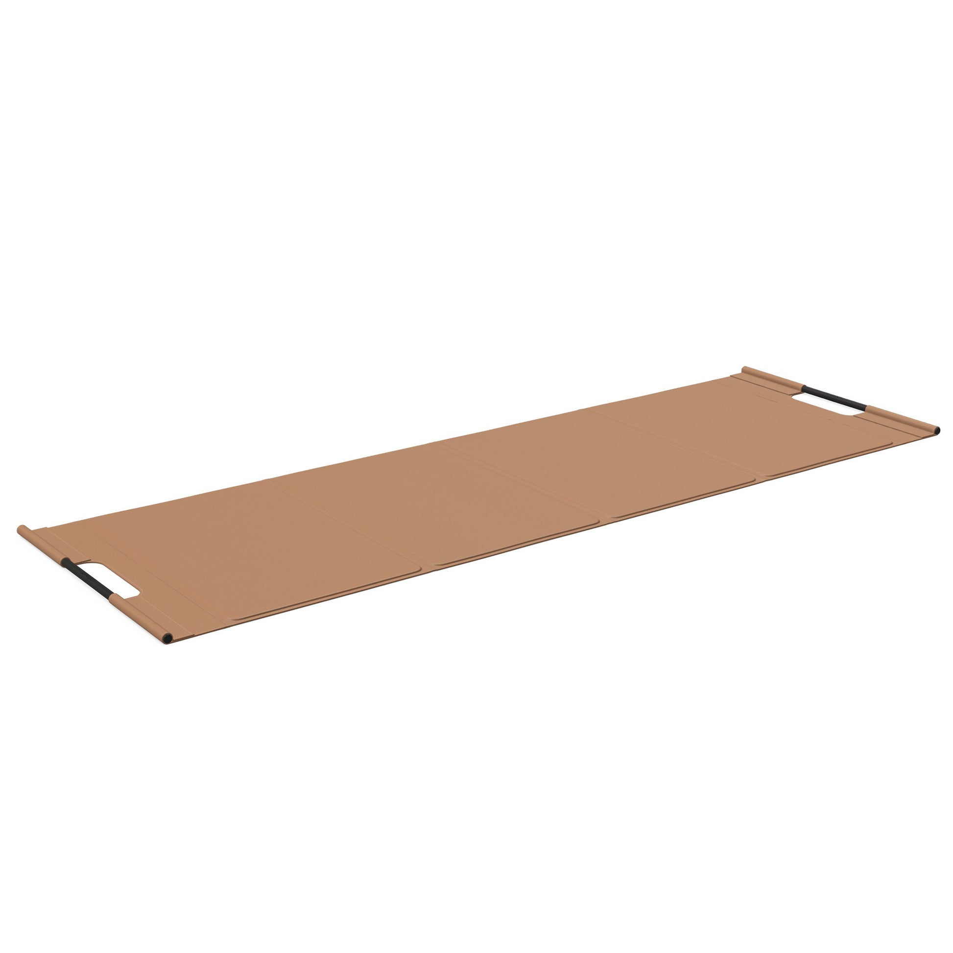 Luxurious fitness equipment, premium exercise mat handcrafted with natural wood and genuine Italian leather, customize in brown base leather, brown accent leather and black ash wood. PENT. MATA