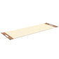 Luxurious fitness equipment, premium exercise mat handcrafted with natural wood and genuine Italian leather, customize in beige base leather, brown accent leather and natural walnut wood. PENT. MATA