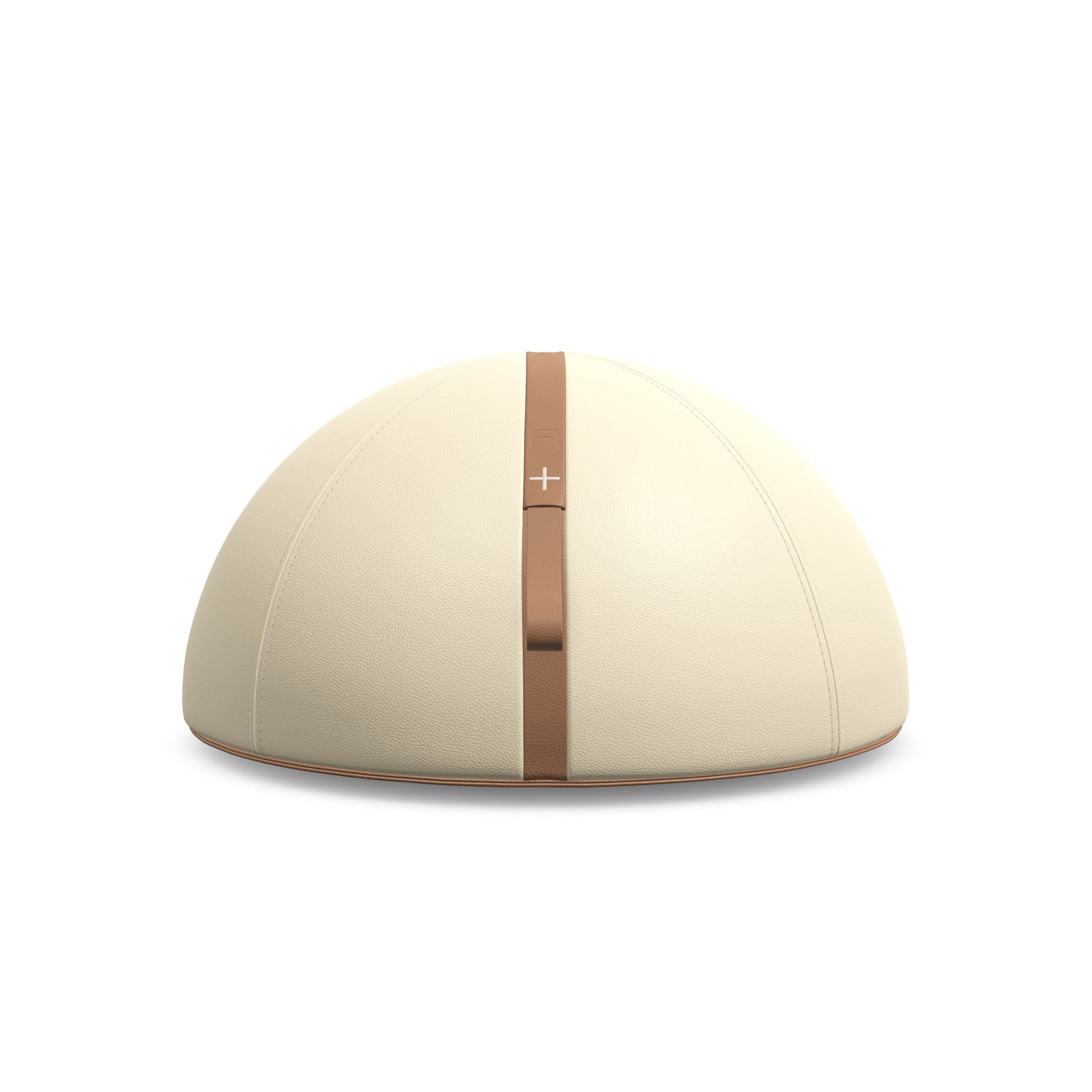 Luxury fitness equipment, handmade balance trainer with natural leather, customize in beige base leather and brown accent leather. PENT. TRESNA - Luxury Balance Trainer