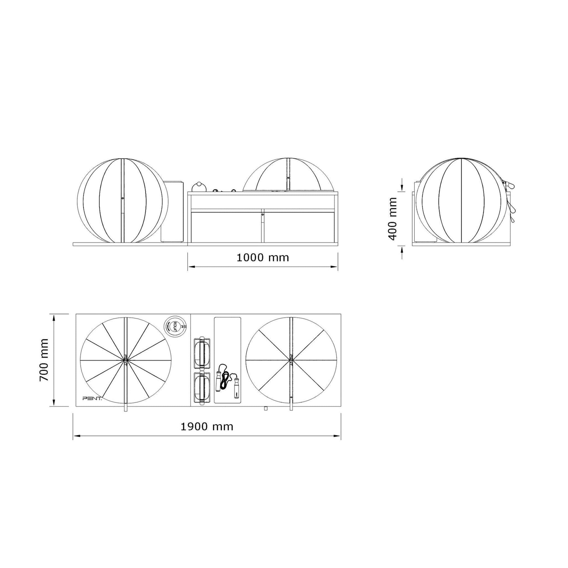 Dimension Images of PENT. RACKA, Luxury gym equipment 