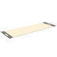 Luxurious fitness equipment, premium exercise mat handcrafted with natural wood and genuine Italian leather, customize in beige base leather, grey accent leather and black ash wood. PENT. MATA