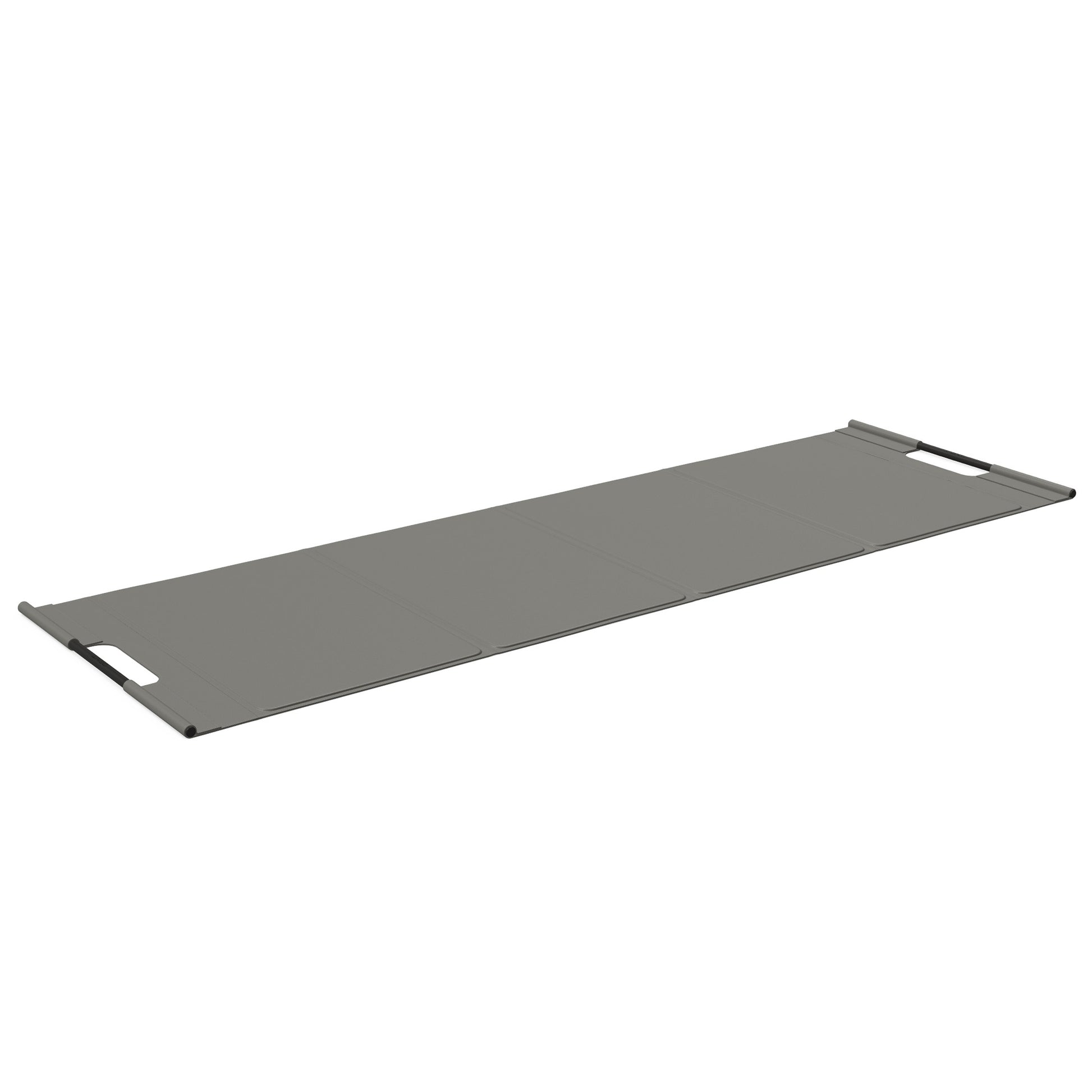 Luxurious fitness equipment, premium exercise mat handcrafted with natural wood and genuine Italian leather, customize in grey base leather, grey accent leather and black ash wood. PENT. MATA