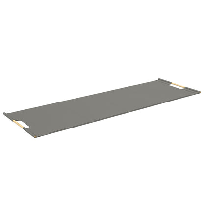 Luxurious fitness equipment, premium exercise mat handcrafted with natural wood and genuine Italian leather, customize in grey base leather, grey accent leather and natural ash wood. PENT. MATA