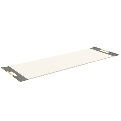Luxurious fitness equipment, premium exercise mat handcrafted with natural wood and genuine Italian leather, customize in white base leather, grey accent leather and natural ash wood. PENT. MATA