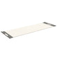 Luxurious fitness equipment, premium exercise mat handcrafted with natural wood and genuine Italian leather, customize in white base leather, grey accent leather and dark walnut wood. PENT. MATA