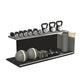 PENT. ANA: Skipping rope, push up bars, fitness mat, dumbbells, kettlebells, stretching roller, yoga blocks and leather medicine balls. Handcrafted with stainless steel, premium Italian grey base leather, beige accent leather and black ash wood.