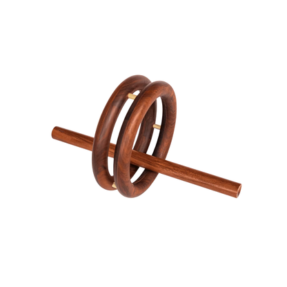 Kenko Wooden abdominal roller with a smooth cylindrical design and metal detailing.