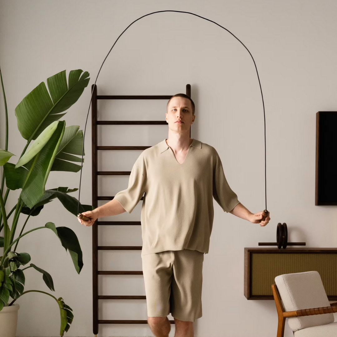 Men performing cardio exercise with kenko skipping rope.