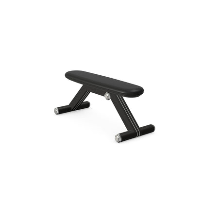 Luxury home gym equipment, exercise bench handcrafted with stainless steel, premium Italian black leather and natural black ash wood. PENT. BANKA - Luxury Exercise Bench