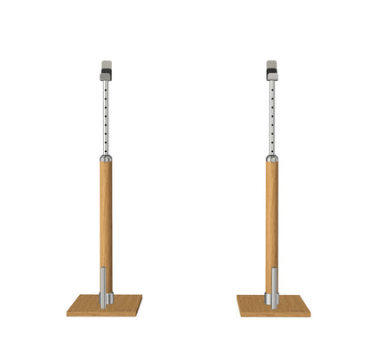 Luxury gym equipment, premium bench press rack made with stainless steel and natural oak wood. PENT. BYSTRA - Luxury Bench Press Set