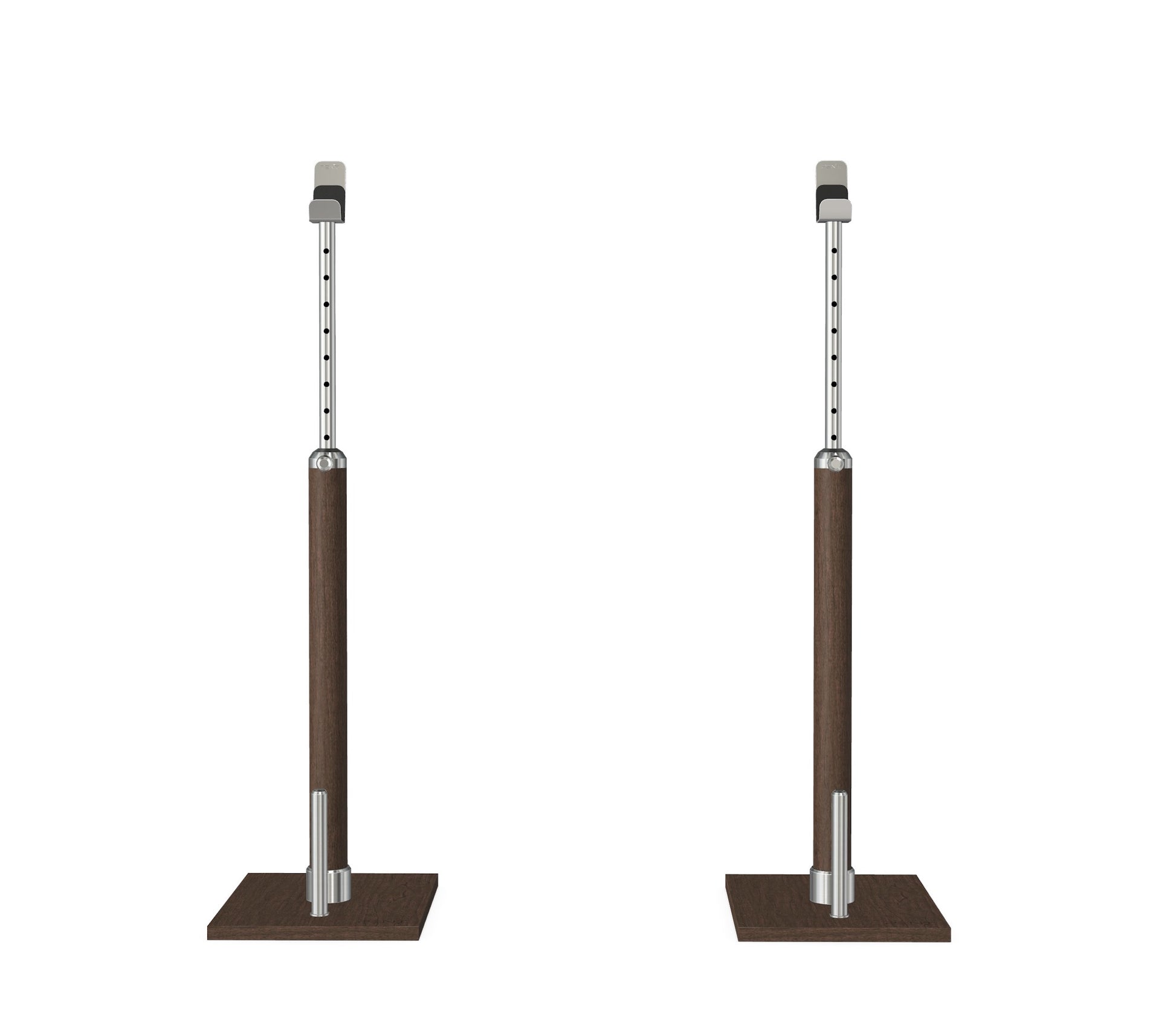 Luxury gym equipment, premium bench press rack made with stainless steel and natural dark walnut wood. PENT. BYSTRA - Luxury Bench Press Set